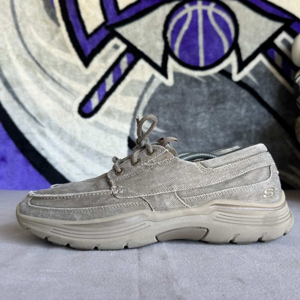 Size 11 - Skechers Mens Canvas Relaxed Fit Oxfords Shoes 204011 TPE